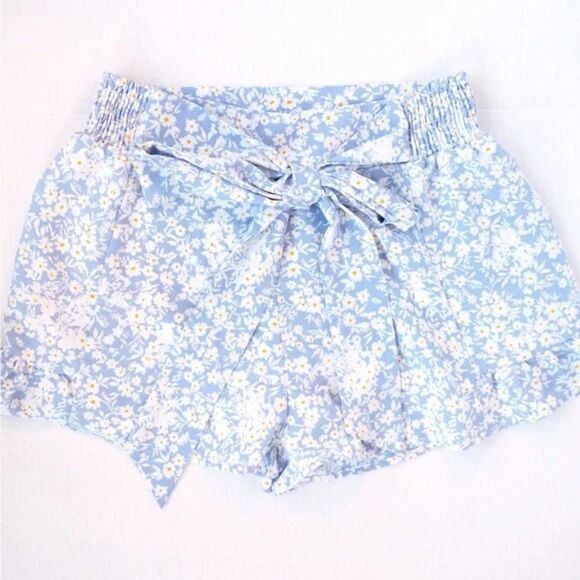 Altar'd State Light Blue Floral High Waist Shorts - Picture 1 of 4